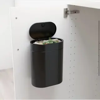 Ophangbare Prullenbak Mat Zwart- Klein Formaat - 4L - Badkamer - Wc - Keuken - Kantoor Prullenbak -