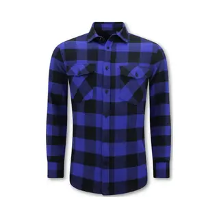 Bread & Buttons Flanellen Overhemden Heren - Houthakkersblouse - Houthakkers Overhemd Heren - Blauw