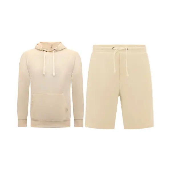 Enos Hoodie Heren - Sweat Short Heren - Set - Beige thumbnail