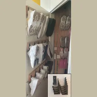 J Products Ophang Haken Met Schroef - 10 Stuks Voor 5 Paar Schoenen - Universele Haken - Schoenen Ophangen - Kast Organiseren - Schoenen Opbergsysteem - Mat