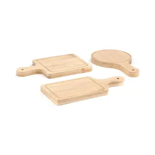 Kikkerland Mini Borrelplankjes – Set Van 6 – Serveerplankjes – Bamboe - Feest - Hapjes