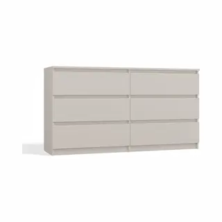 Maxy-shop Ladekast 140 Cm 6 Lades Creme