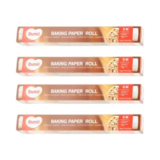 Merkloos’ 4x Bakpapier Rollen - 8m X 38cm - Beschermt Bakplaat En Oven Tegen Vet - Hittebestendig Tot 220°C