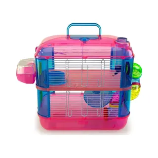 Hamsterkooi Twee Etages Stabiele Kunststof 40 X 26 X 40 Cm - Muizenhuis Kleine Dieren Tenerife