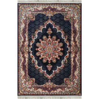 Muratap Isfahan Oosters Vloerkleed Nain - Laagpolig - Klassiek Vintage Tapijt - Blauw / Navy / Multi- 240x240 Cm Vierkant