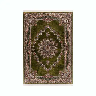 Muratap Isfahan Oosters Vloerkleed Klassiek Vintage Tapijt Groen