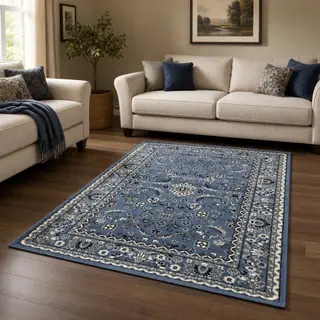 Muratap Nain Klassiek Vintage Oosters Vloerkleed Blauw- 160x230 Cm
