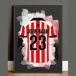 Gepersonaliseerde Voetbal Poster Sparta Rotterdam - Inclusief Zwarte Lijst - Formaat A3 (29, 7 X 42 Cm) - Rood Wit - Voetbalcadeau Met Naam &