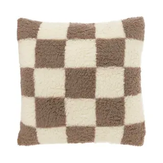 Unique Living - Sierkussen Check Taupe -53x53cm