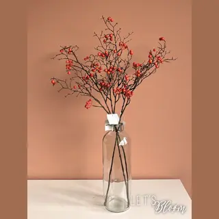 Let's Bloøm | Kunsttak | Oranje Bessen | Oranje Bessentak |1, 3 Of 5 Stuks | Bessen | Kunstbloemen | Zijde Bloemen | Herfst | Kerst | Kunstbloem |