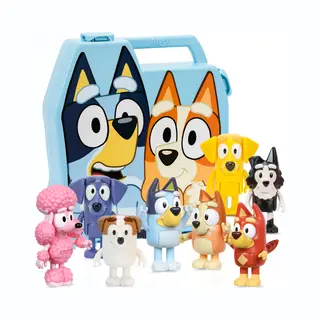 Moose Toys Bluey Verzamelkoffer met 8 speelfiguren Deluxe set