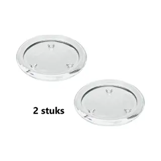 H&S Decoration Kaarsplateau Glas - Voor Stompkaars - 10 Cm Per 2 Stuks