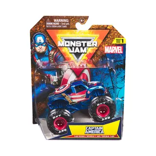 Spin Master Monster Jam Marvel - Captain America-monsterjamtruck - Schaal van 1:64