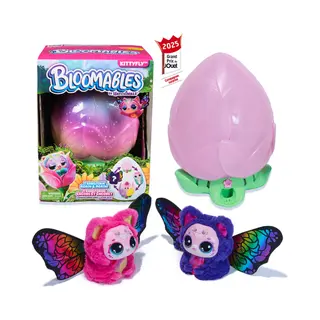 Spin Master Bloomables by Hatchimals, Kittyfly Surprise, interactief speelgoed en bloem met herhaalbare onthulling en transformatie, meer dan 100 geluiden en reacties (stijlen variëren)