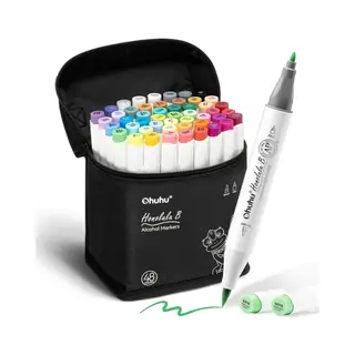Ohuhu Honolulu B 48 Kleuren Alcohol Art Markers Brush & Fine