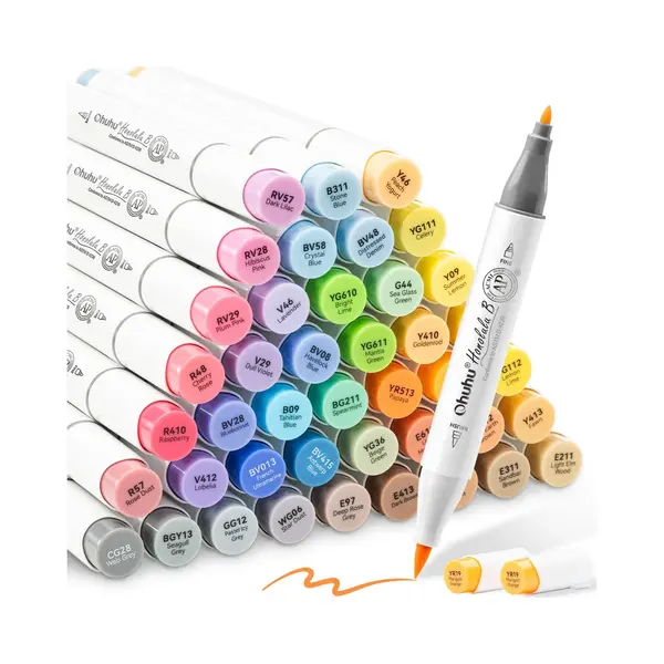Ohuhu Honolulu B 48 Mid-tone Kleuren Alcohol Art Markers Brush & Fine thumbnail