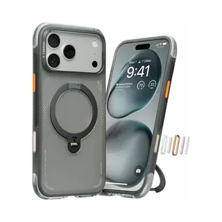 Torras Hoesje Geschikt Voor Apple IPhone 17 Pro Max - Ostand Q3 Air Spin - Compatibel Met MagSafe / Qi2 - Back Cover Met Magneet - 360° Draaibare