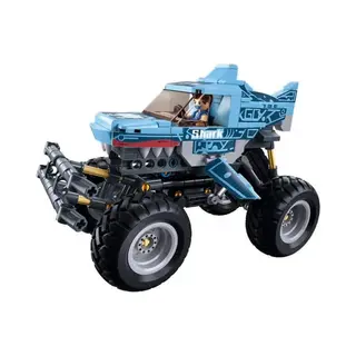 Sluban Power Bricks Bigfoot Blauw Bouwspeelgoed Kinderen Vanaf 6 Jaar – Constructiespeelgoed Modelbouw Monstertruck – Bouwdoos Met 273 Bouwstenen
