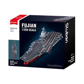 Sluban Xl Fujian Vliegdekschip Bouwspeelgoed Kinderen Vanaf 10 Jaar - Constructiespeelgoed Modelbouw - Bouwdoos Met 1312 Bouwstenen - M38-B1188