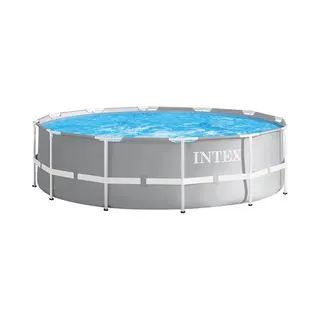 Intex 26724GN Aufstellpool Gerahmter Pool Rund 14614 l Grau