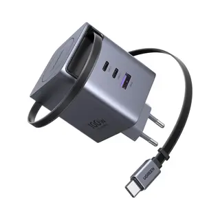 Ugreen Nexode 100W Usb C-Charger Met Intrekbare Kabel, 4-poorts GaN-lader Retractable Oplader Met Oplaadkabel Voor Laptop, Compatibel Met MacBook