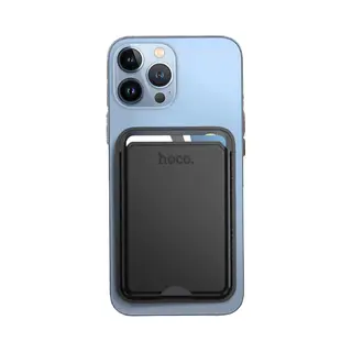 Hoco Portemonnee Pasjeshouder - Zwart - Wallet Geschikt Voor MagSafe - Magnetische Kaarthouder Geschikt Voor IPhone 17/16/15/14/13/12/Air/Plus/Pro/Pro