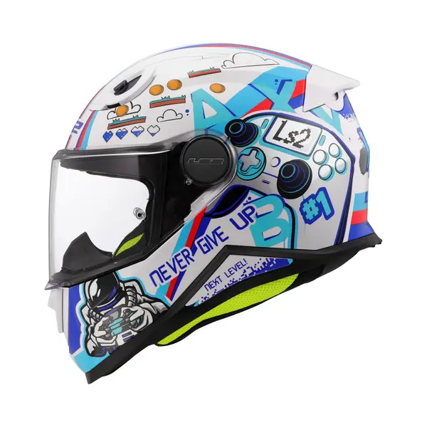 LS2 FF812 Kids Childrens Full Face Motorcycle Motorbike Helmet Ece 2206 Approved. Next Level Gloss White Multi. Large (51-52 Cm) thumbnail