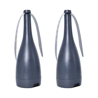 Gardtech Vliegenverjager Set Van 2 Stuks- Fly Fan- Oplaadbaar Met Usb Kabel, Met Ingebouwde Li-Ion Batterijen Antraciet Grijs/ Werkt 10 U Met 1 Oplaadbeurt!