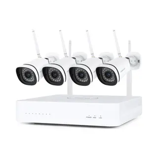 Foscam FN8108W-B4-1T Kit Beveiligingscamera Set - 4 Camera's - Draadloos - 1TB Geheugen - Nachtzicht 30m - Mesh Netwerk - 3MP - Wifi - Wit