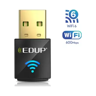Edup Ep-AX600 - WiFi 6 Usb Adapter - Dualband 2.4GHz & 5GHz - 600 Mbps - Plug & Play - Compatibel Met Windows 7/10/11