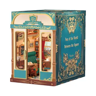 Tonecheer European Travels Book Nook Bouwpakket - Modelbouw - 15, 8 X 22, 4 X 22, 5 Cm - Houten 3D Puzzel - Boekensteun - Led-licht - Bewegingssensor