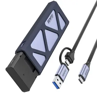 Benfei M.2 Nvme Ssd Behuizing, Usb C (10Gbps) Naar Nvme Adapter Met Stootbescherming, Geschikt Voor Nvme M En B&M Toetsen 2230/2242/2260/2280