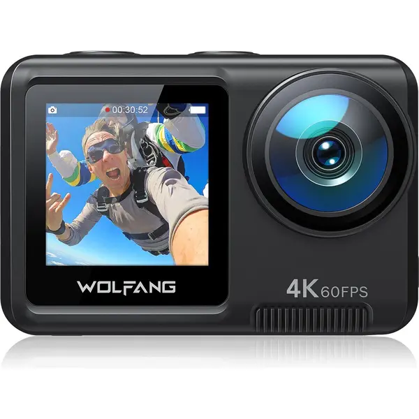 Wolfang GA420 Action Camera 4K - 60FPS 24MP Met Touchscreen WiFi Onderwatercamera -10M Kale Waterdichte/40M Waterdichte Helmfietscamera Met Eis - thumbnail