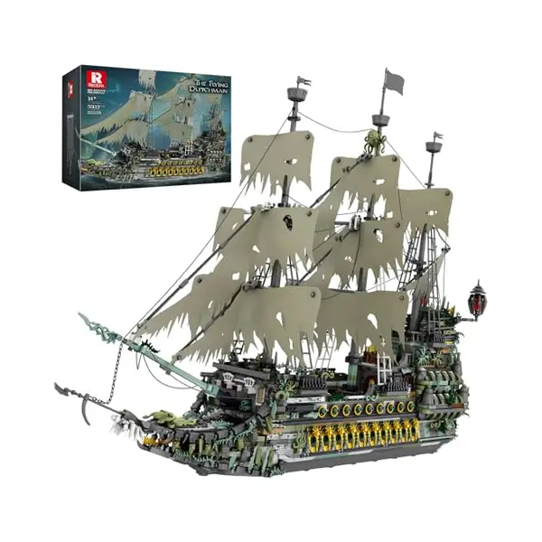 Reobrix Large Ship Building Block Toy, Collectible Flying Dutchman Display Pirate Model Ships Kits For Adults, 66037 Big Sail Boat Challenging thumbnail