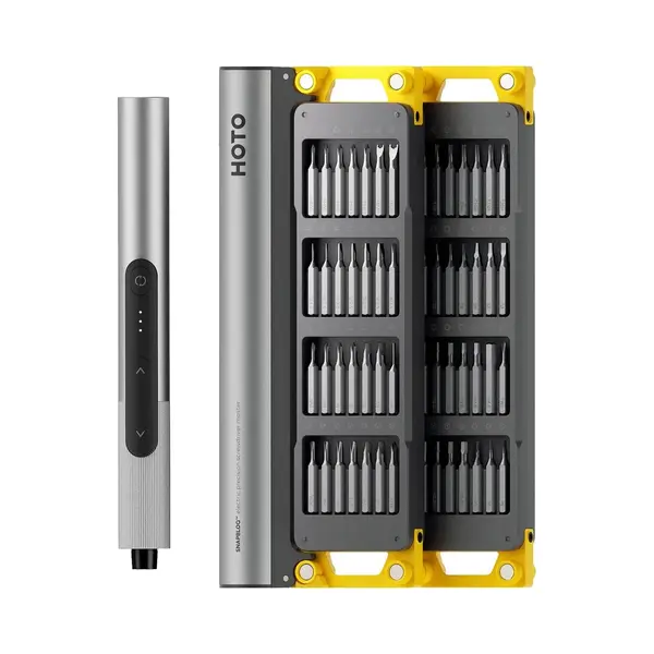 Hoto Snapbloq™ S-A01 Electric Precision Screwdriver Master Set (56-Piece) – Elektrische Precisieschroevendraaier – Draadloze thumbnail
