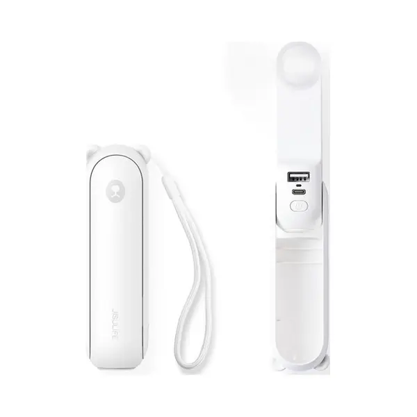 Jisulife Handheld Fan Life8 Mini Portable Usb Fan With 2000mAh Power Bank And Flashlight - White, Ventilator, Wit thumbnail