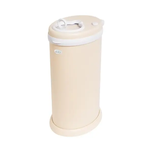 Ubbi Stainless Steel Nappy Bin, Odour Locking, No Special Bag Required, Award-Winning Diaper Pail, Cassette Free Disposal System, Oat Milk thumbnail