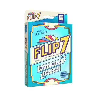 USAopoly Flip 7 Kaartspel, Familiespel, Mix Van Geluk En Strategie, Snel Te Leren, 94 Kaarten, Compacte Editie, Regels In Het Engels
