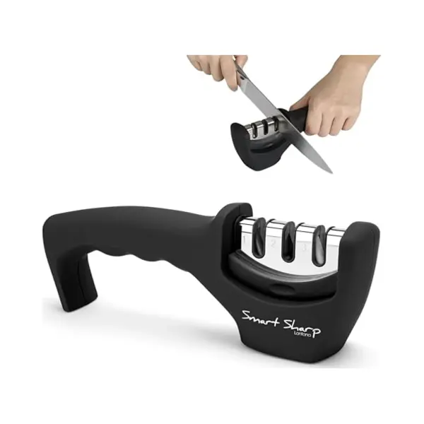 Lantana Smart Sharp Knife Sharpener - Professional 3 Stage Manual Sharpener For Sharpening Kitchen Knives - Ceramic Stone, Tungsten Carbide Plates, thumbnail