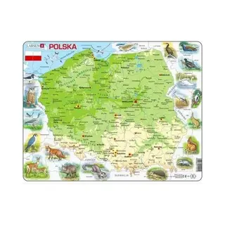 Larsen Puzzle Karte Polen Physikalische Tiere Maxi