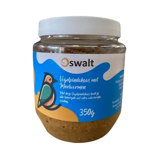 Premium Vogelpindakaas Met Meelwormen 350gram - 12 Potten - Vogelvoer