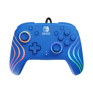 Pdp Afterglow Wave Blauw Usb Gamepad Analoog/digitaal Nintendo Switch, Nintendo Switch Oled