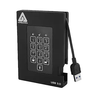 Apricorn Aegis Padlock Fortress externe harde schijf 2 Tb 5400 Rpm Usb Type-A 3.2 Gen 1 (3.1 Gen 1) Zwart