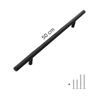 Hoexs Grote Zwarte Meubelgreep 50 cm – Ronde Greep – Hartafstand 320 mm – Matzwart – Kast, Lade & Deur Handgreep