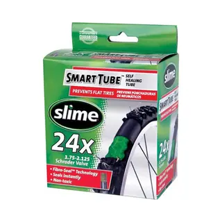 Slime - 24 X 1.75 - 2.125 Inch Non Toxic Eco Friendly Self Sealing Bicycle Inner Tube With A Schrader (Car Style) Valve For 24 Inch Wheels