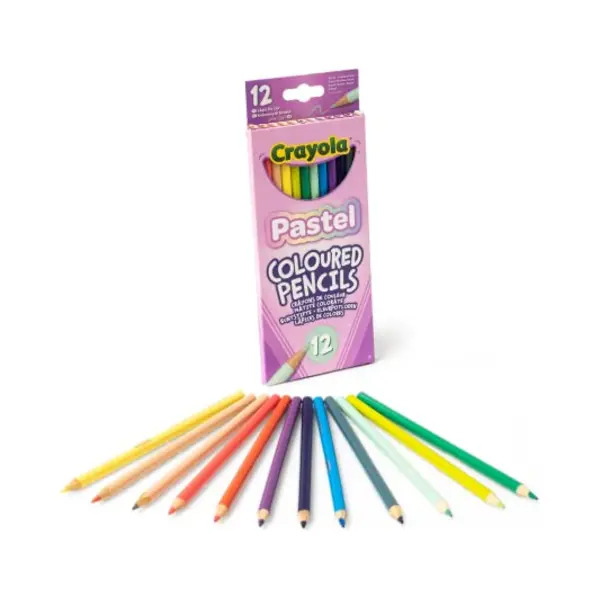 Crayola Pastel Colouring Pencils, Assorted Colours, Pack Of 12, Delicate Pastel Shades, Optimal For Kids Ages 3+ thumbnail