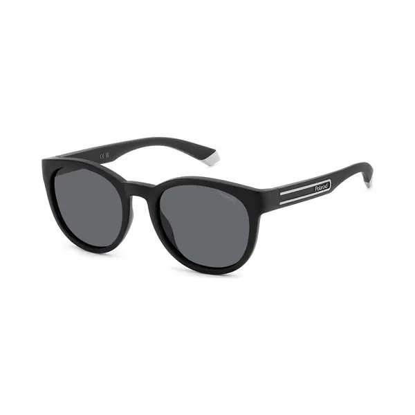 Polaroid Unisex Polaroid Pld 2150/S 08A/M9 Sunglasses Polycarbonate Black Grey Round Polarized thumbnail