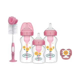Dr. Brown's Options+ Anti-Colic Starterset - Brede Halsfles - Roze