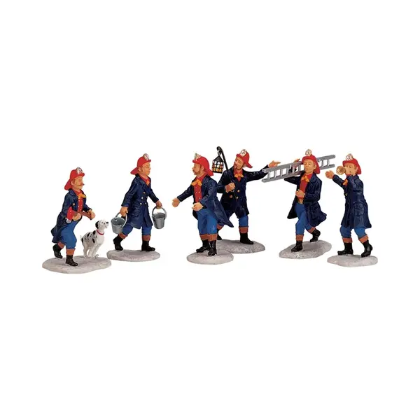 Lemax - Fireman - Set Of 6 - Kersthuisjes & Kerstdorpen thumbnail