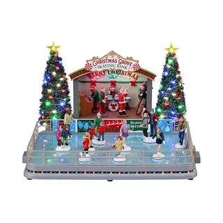 Lemax 14870-Uk Caddington Village Sights & Sounds, Christmas Grove Skating Rink